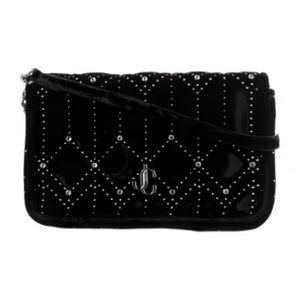 Jimmy choo suede Varenne velvet shoulder bag worn once , colour black